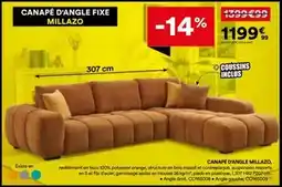 BUT Orange - canapé d'angle fixe offre