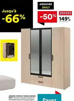 BUT Chêne - armoire & portes 7 through 2 miroirs offre