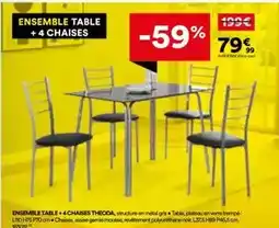 BUT Ensemble table +4 chaises theoda offre