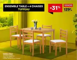 BUT Ensemble table + 4 chaises tuffeau offre