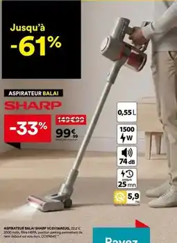 BUT Sharp - aspirateur balai vsvog860626r6 offre