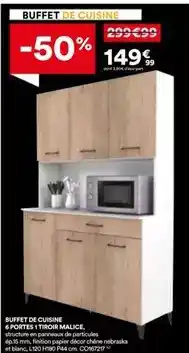 BUT Chêne - buffet de cuisine 4poches offre