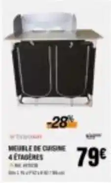 Narbonne accessoires Bayasun - meuble de cuisine 4 étagères offre