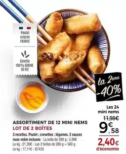 Thiriet Assortiment de 12 mini nems lot de 2 boîtes offre