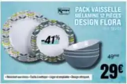 Narbonne accessoires Pack vaisselle mélamine design flora offre