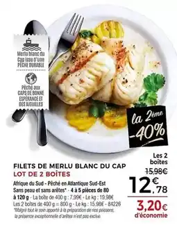 Thiriet Cap - filets de merlu blanc du lot de 2 boîtes offre