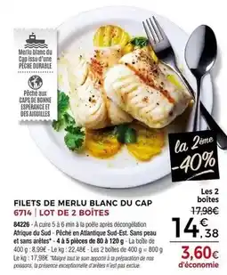 Thiriet Cap - filets de merlu blanc du 67114 lot de 2 boîtes offre