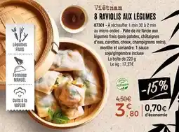 Thiriet 8 raviolis aux légumes offre