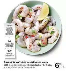 Thiriet Queues de crevettes décortiquées crues offre