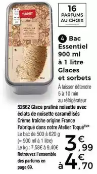 Thiriet Thiriet - bac essential 900 ml à 1 litre glaces et sorbets offre