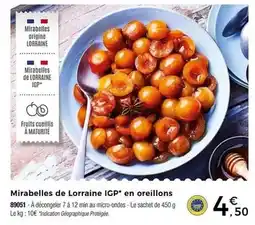 Thiriet Mirabelles de lorraine igp en oreillons offre