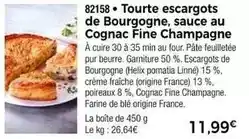 Thiriet Tourte escargots de bourgogne, sauce au cognac fine champagne offre