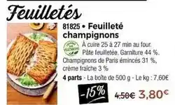 Thiriet Feuilleté champignons offre