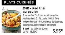 Thiriet Pad thai au poulet offre
