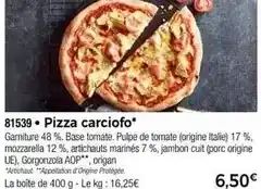 Thiriet Pizza carciofo offre