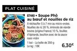 Thiriet Soupe pho au boeuf et nouilles de riz offre