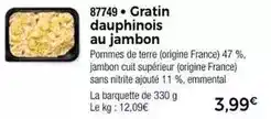 Thiriet Gratin dauphinois au jambon offre