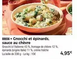 Thiriet Gnocchi et epinards, sauce au chèvre offre