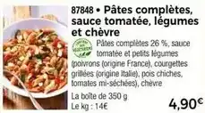 Thiriet Pâtes complètes, sauce tomatée, légumes et chèvre offre