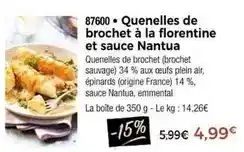 Thiriet Quenelles de brochet à la florentine et sauce offre