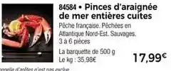 Thiriet Pinces d'araignée de mer entières cuites offre