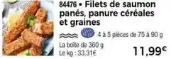 Thiriet Filets de saumon panés, panure céréales et graines offre