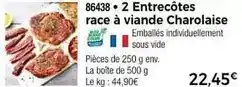 Thiriet 2 entrecôtes race à viande charolaise offre