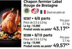 Thiriet Label rouge - chapon fermier de bretagne offre