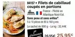 Thiriet Filets de cabillaud coupés en portions offre