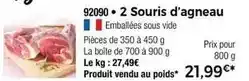 Thiriet 92090 2 souris d'agneau offre
