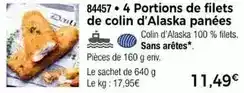Thiriet Milka - 4 portions de filets de colin d'alaska panées offre