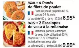 Thiriet 4 panés de filets de poulet offre