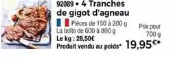 Thiriet Tranches de gigot d'agneau offre