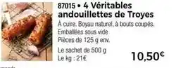 Thiriet 87015 4 veritables andouillettes de troyes offre
