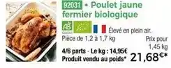 Thiriet Poulet jaune fermier biologique offre