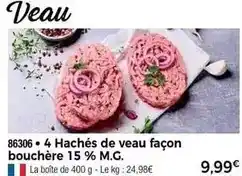 Thiriet 4 hachés de veau façon bouchère 15 % m.g offre