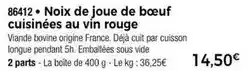 Thiriet Noix de joue de boeuf cuisinées au vin rouge offre