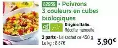 Thiriet Poivrons 3 couleurs en cubes biologiques offre