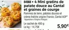 Thiriet 4 mini gratins de patate douce au cantal et graines de courge offre