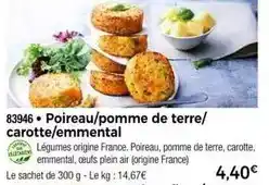 Thiriet Poireau/pomme de terre/ carotte/emmental offre