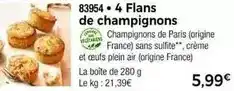 Thiriet 4 flans de champignons offre