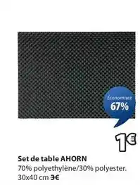 JYSK Set de table ahorn offre