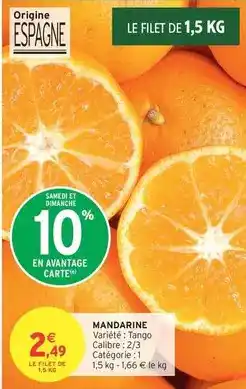 Intermarché Contact Mandarine offre