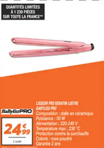 Lisseur pro keratin lustre basyliss pro