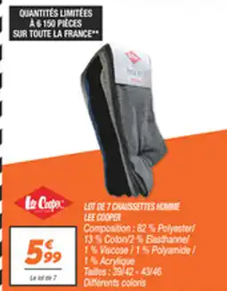 Netto Lot de 7 chaussettes homme lee cooper offre