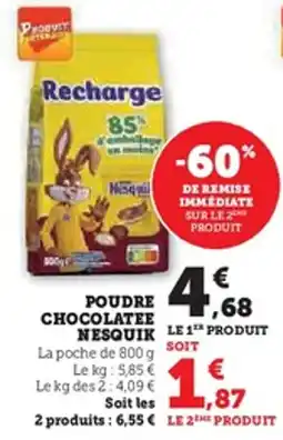 Hyper U Poudre chocolatee nesquik offre