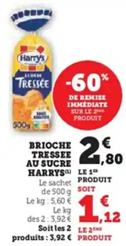 Hyper U Brioche tressee au sucre harrys offre
