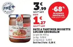Hyper U Pate a tartiner noisette lucien georgelin offre