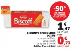 Hyper U Biscuits speculoos lotus offre