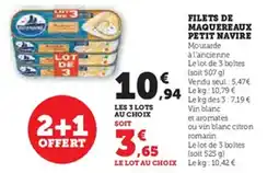 Hyper U Filets de maquereaux petit navire offre